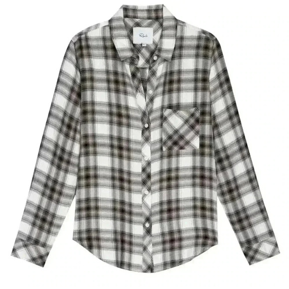 Rails Hunter Button Down Ivory Coal Blush Women's Size Small - Picture 2 of 8